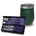 Ver imagem 1 de Facas Ichef Special Cut Azul e Copo Térmico com Tampa Ichef Smart Cup 350ml | Copo Verde