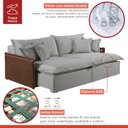 Ver imagem 5 de Sofá 2 Lugares Retrátil 214cm Pés em Madeira Maciça Hamburgo