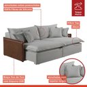 Ver imagem 4 de Sofá 2 Lugares Retrátil 214cm Pés em Madeira Maciça Hamburgo