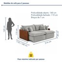 Ver imagem 3 de Sofá Retrátil 2 Lugares 214cm Pillow Top e Pés em Madeira Maciça Hamburgo