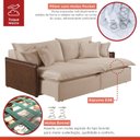 Ver imagem 5 de Sofá 2 Lugares Retrátil 214cm Pés em Madeira Maciça Hamburgo  