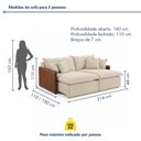 Ver imagem 3 de Sofá Retrátil 2 Lugares 214cm Pillow Top e Pés em Madeira Maciça Hamburgo