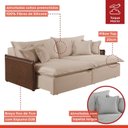 Ver imagem 4 de Sofá 2 Lugares Retrátil 214cm Pés em Madeira Maciça Hamburgo  