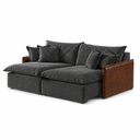 Ver imagem 2 de Sofá Retrátil 2 Lugares 214cm Pillow Top e Pés em Madeira Maciça Hamburgo