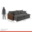 Ver imagem 7 de Sofá 2 Lugares Retrátil 214cm Pés em Madeira Maciça Hamburgo 