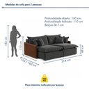 Ver imagem 3 de Sofá Retrátil 2 Lugares 214cm Pillow Top e Pés em Madeira Maciça Hamburgo