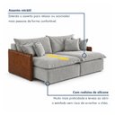 Ver imagem 4 de Sofá Retrátil 2 Lugares 254cm Pillow Top e Pés em Madeira Maciça Hamburgo