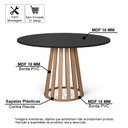 Ver imagem 6 de Kit Mesa de Jantar Redonda 120cm Gabi Preto/jade com 4 Cadeiras Garbo Cinza Claro