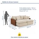 Ver imagem 3 de Sofá Retrátil 2 Lugares 254cm Pillow Top e Pés em Madeira Maciça Hamburgo 