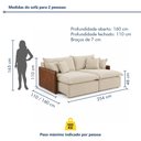 Ver imagem 3 de Sofá Retrátil 2 Lugares 254cm Pillow Top e Pés em Madeira Maciça Hamburgo