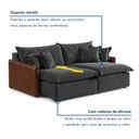 Ver imagem 6 de Sofá Retrátil 2 Lugares 254cm Pillow Top e Pés em Madeira Maciça Hamburgo