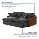Ver imagem 7 de Sofá Retrátil 2 Lugares 254cm Pillow Top e Pés em Madeira Maciça Hamburgo