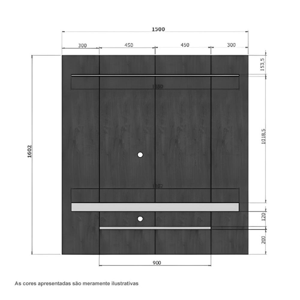 Painel para Tvs 60" Leme Naturalle e Off White Bechara - 3