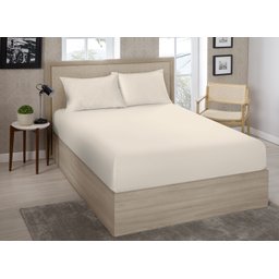 Lencol Casal (138) Avulso Liso Sortido C/ Elastico 70% Algodao 30% Poliester - Estamparia:amarelo - 8