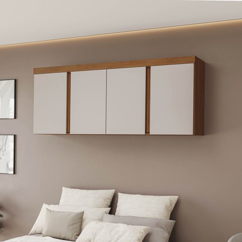 Ponte Modular 4 Portas Arani CabeCasa MadeiraOriginals Marrom/Cinamomo/Off White
