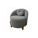 Ver imagem 4 de Kit 01 Sofá + 02 Poltronas Orgânicos c/ Almofadas Curvo Sala Recepção Amsterdã Boucle Cinza