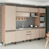 Cozinha Modulada Completa Catharina 7 Peças em MDF Amadeirado Nude - 1