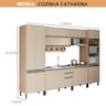 Cozinha Modulada Completa Catharina 7 Peças em MDF Amadeirado Nude - 2