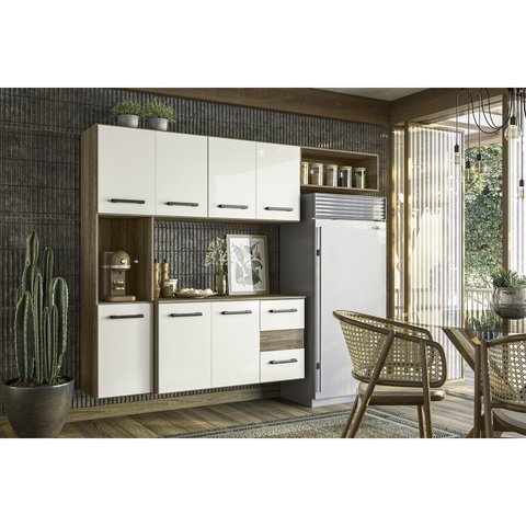 Cozinha Compacta Suspensa 7 Portas 2 Gavetas Juliete Nicioli