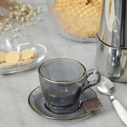 Conjunto de Xícaras para Chá com Pires em Cristal Menfis com 8 Peças 170ml Haüskraft Onix - 2