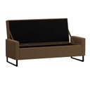 Ver imagem 2 de Recamier Bau Londres Base de Metal 1,20m Suede Marrom - Clique Decorações