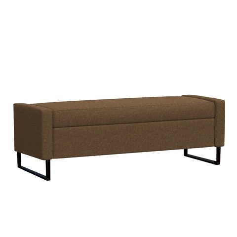 Recamier Bau Londres Base de Metal 1,20m Suede Marrom - Clique Decorações
