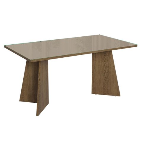 Mesa de Jantar Retangular Tampo de Vidro 5389 Madesa