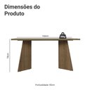 Ver imagem 2 de Mesa de Jantar Retangular Tampo de Vidro 5389 Madesa