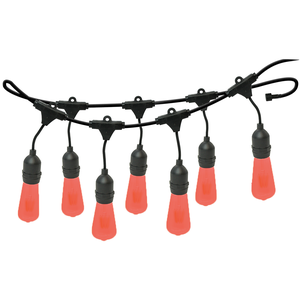 Varal de Luzes 30m Bivolt com 30 Lâmpadas Vermelho 127v Foxlux