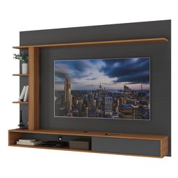 Painel para Tv 60" 1 Porta 1 Nicho Grafite/nogal - Hecol - 2