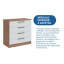 Ver imagem 6 de Cômoda Módulo Inferior 4 Gavetas Requinte+ 100% MDF Marrom/Macadâmia/Branco Line