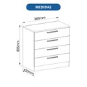 Ver imagem 5 de Cômoda Módulo Inferior 4 Gavetas Requinte+ 100% MDF Marrom/Macadâmia/Branco Line