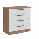 Ver imagem 2 de Cômoda Módulo Inferior 4 Gavetas Requinte+ 100% MDF Marrom/Macadâmia/Branco Line
