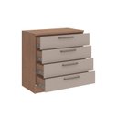 Ver imagem 3 de Cômoda Módulo Inferior 4 Gavetas Requinte+ 100% MDF Marrom/Macadâmia/Duna Line