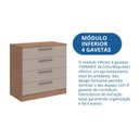 Ver imagem 7 de Cômoda Módulo Inferior 4 Gavetas Requinte+ 100% MDF Marrom/Macadâmia/Duna Line