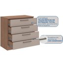 Ver imagem 4 de Cômoda Módulo Inferior 4 Gavetas Requinte+ 100% MDF Marrom/Macadâmia/Duna Line