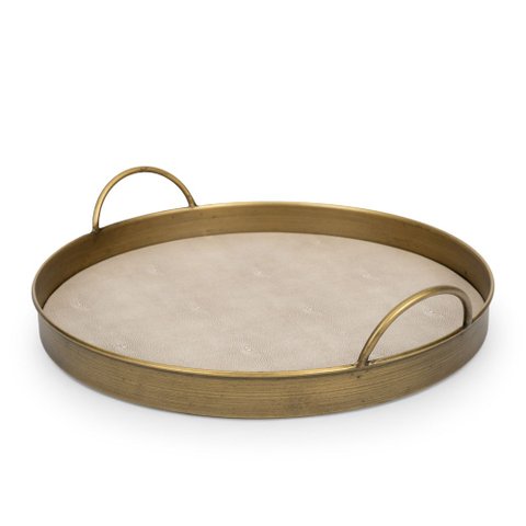 Bandeja em Metal e PU 24321-g Mart