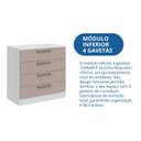 Ver imagem 7 de Cômoda Módulo Inferior 4 Gavetas Requinte+ 100% MDF Branco/Duna