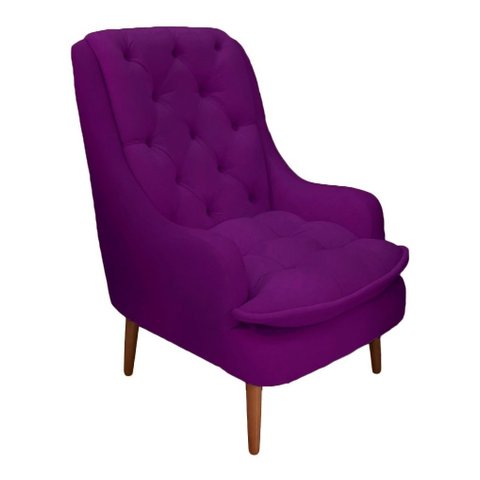 Poltrona Decorativa Lille Veludo Roxo - Dominic Decor Dominci Decor