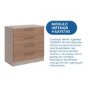Ver imagem 7 de Cômoda Módulo Inferior 4 Gavetas Requinte+ 100% MDF