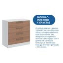 Ver imagem 6 de Cômoda Módulo Inferior 4 Gavetas Requinte+ 100% MDF Branco/Macadâmia