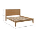 Ver imagem 2 de Cama de Casal Madeira Maciça 1,60 Cabeceira Quadrada Rústica