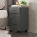 Ver imagem 2 de Mesa Auxiliar de Cabeceira Oakland 4 Gavetas com Rodízios Edecasamóveis