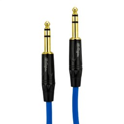 Cabo P10 para P10 Estereo Profissional - Azul 35 Metros - 2