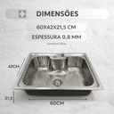Ver imagem 2 de Kit Cuba Gourmet para Cozinha Aço Inox 304 60x42 + Acessórios + Torneira