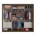 Ver imagem 2 de Guarda Roupa Casal com Espelho 260x229cm 2 Portas 6 Gavetas Malta