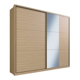 Guarda Roupa Casal com Espelho 260x229cm 2 Portas 6 Gavetas Malta  - 3