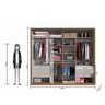 Guarda Roupa Casal com Espelho 260x229cm 2 Portas 6 Gavetas Malta  - 4
