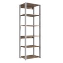 Ver imagem 2 de Closet Modulado Guarda Roupa Roupeiro Estante Quarto Casal 6 Prateleiras Branco Marrom Madeira