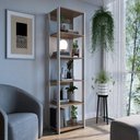 Ver imagem 1 de Closet Modulado Guarda Roupa Roupeiro Estante Quarto Casal 6 Prateleiras Branco Marrom Madeira